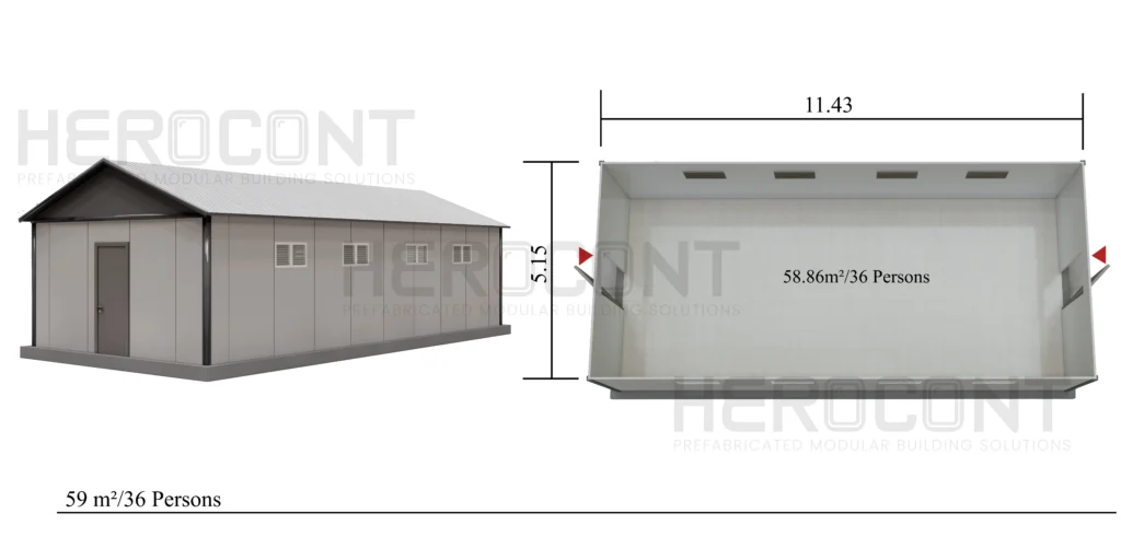 59 m² Prefabrik Şantiye