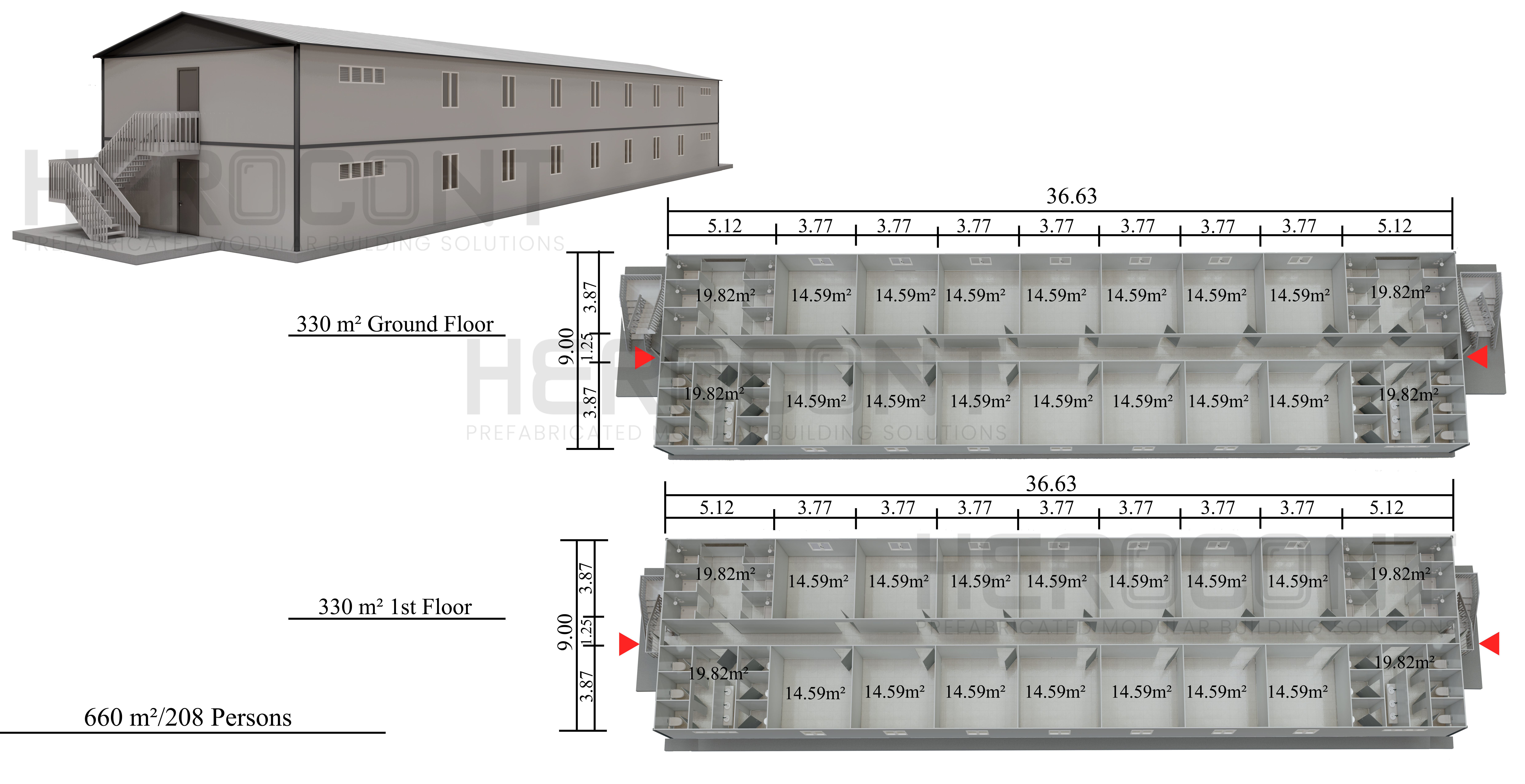 660 m² Prefab Dormitory