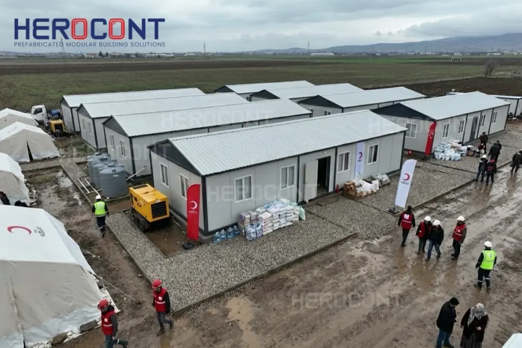 On-site installed emergency housing unit for disaster relief and temporary accommodation